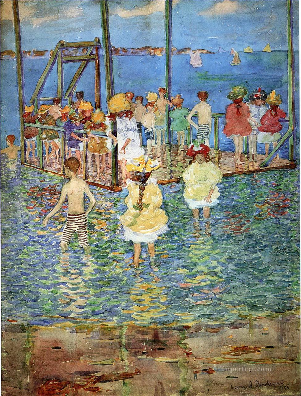 children on a raft 1896 Oil Paintings